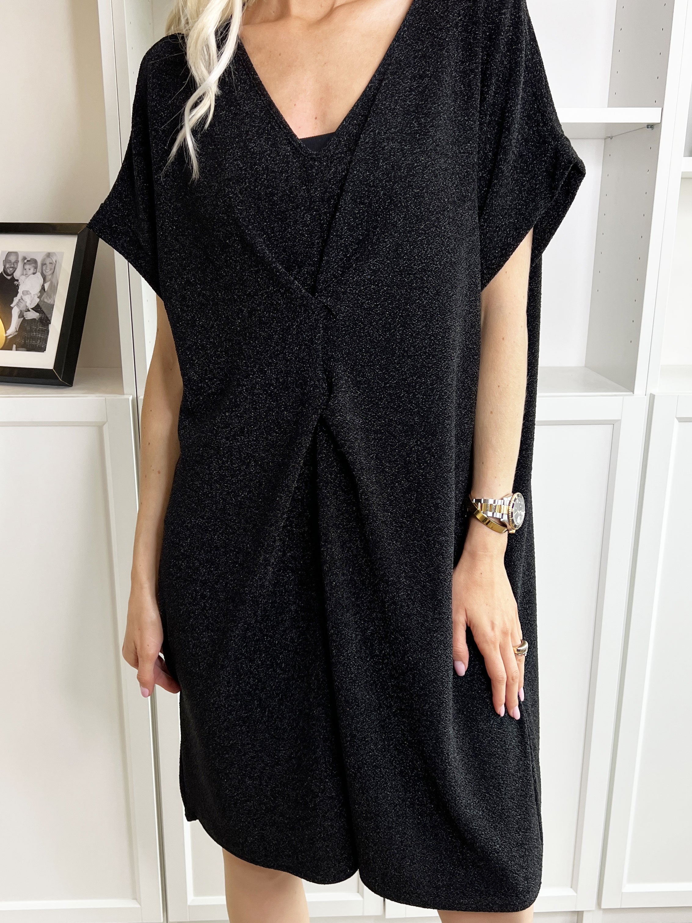 Paloma - Tunikakjole med glimmer og v-hals